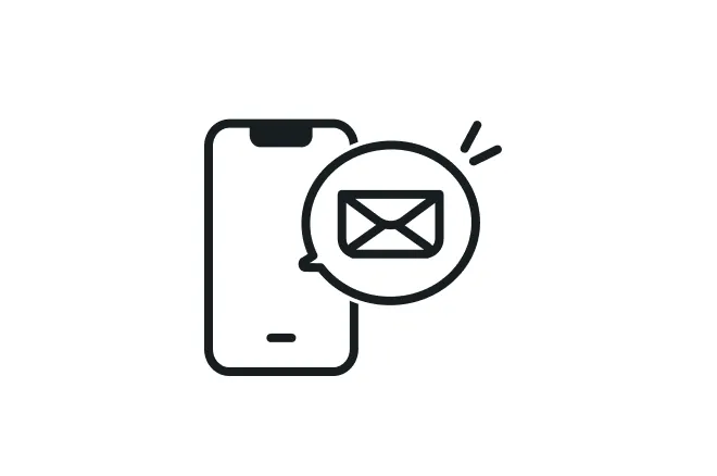 メールが届くイラスト