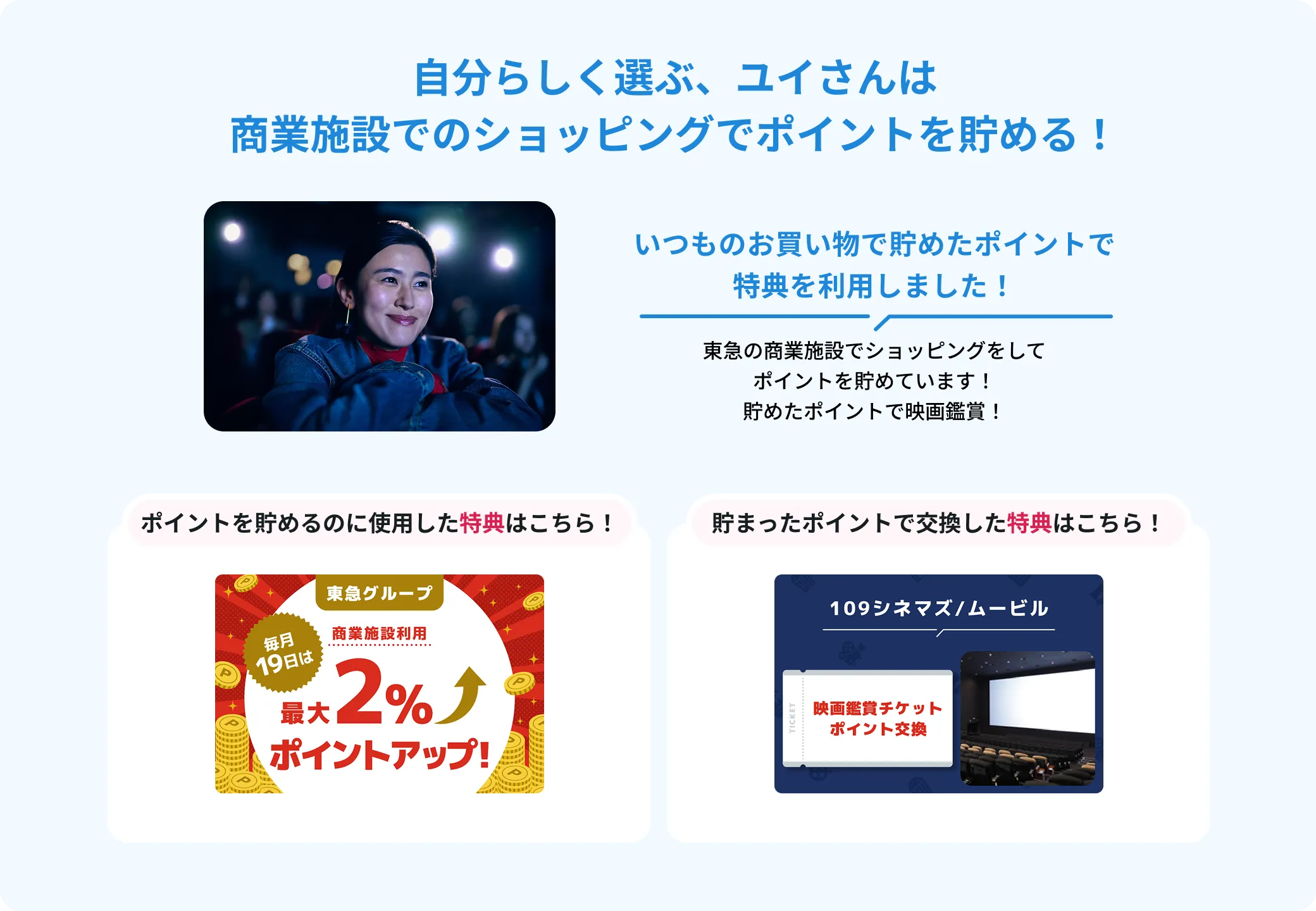 自分らしく選ぶ、ユイさんは商業施設でのショッピングでポイントを貯める！