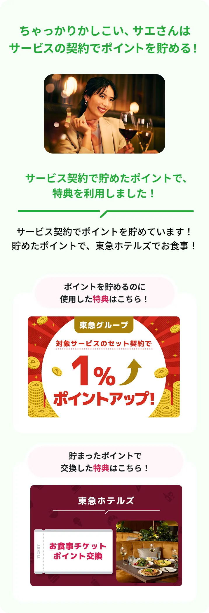 ちゃっかりかしこい、サエさんはサービスの契約でポイントを貯める！