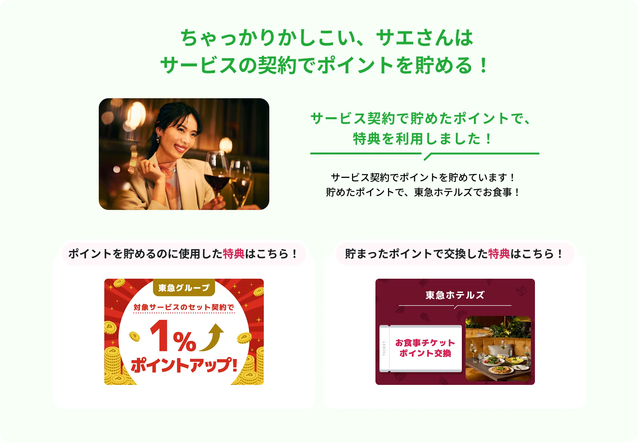 ちゃっかりかしこい、サエさんはサービスの契約でポイントを貯める！