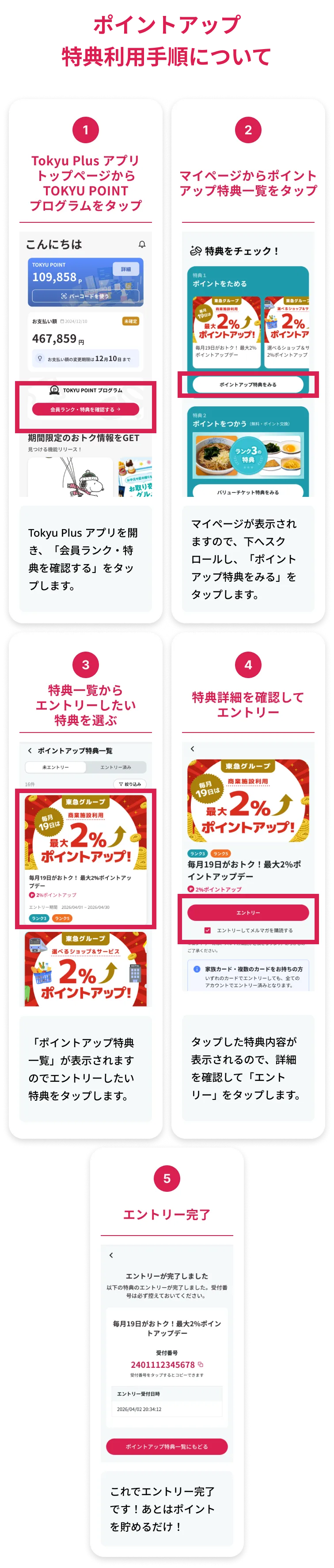 ポイントアップ特典利用手順について