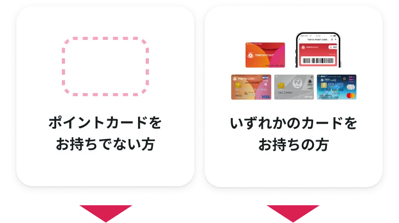 ポイントカードをお持ちでない方・いずれかのカードをお持ちの方